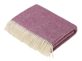 Herringbone Shetland Pure New Wool Throw - Pink - LOOMSHIRE - 1
