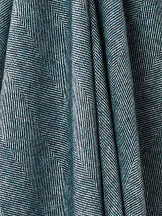 Herringbone Shetland Pure New Wool Throw - Teal - LOOMSHIRE - 3