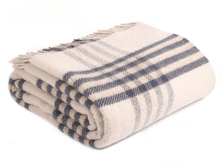 Hex XL Pure New Wool Throw - Blue Slate - LOOMSHIRE - 1