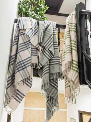 Hex XL Pure New Wool Throw - Blue Slate - LOOMSHIRE - 2