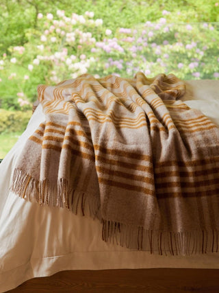 Hex XL Pure New Wool Throw - English Mustard - LOOMSHIRE - 2