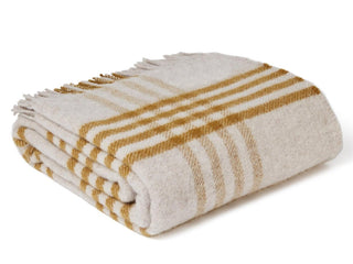 Hex XL Pure New Wool Throw - English Mustard - LOOMSHIRE - 1