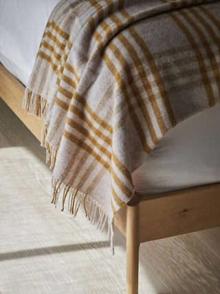 Hex XL Pure New Wool Throw - English Mustard - LOOMSHIRE - 4