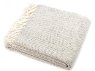 Honeycomb Pure New Wool Throw - Grey - LOOMSHIRE - 1
