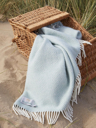 Honeycomb Pure New Wool Throw - Ocean - LOOMSHIRE - 6