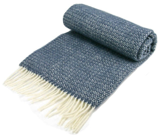 Illusion Pure New Wool Throw - Blue Slate - LOOMSHIRE - 6