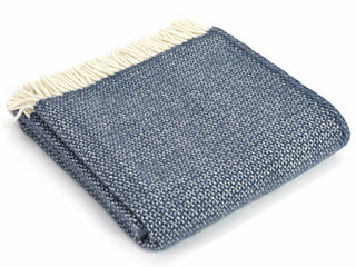 Illusion Pure New Wool Throw - Blue Slate - LOOMSHIRE - 1