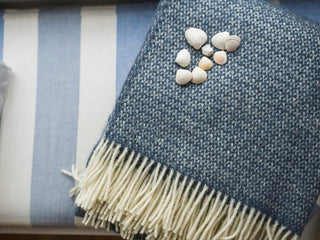 Illusion Pure New Wool Throw - Blue Slate - LOOMSHIRE - 5