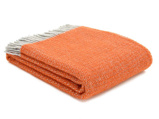 Illusion Pure New Wool Throw - Pumpkin - LOOMSHIRE - 1