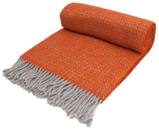 Illusion Pure New Wool Throw - Pumpkin - LOOMSHIRE - 7