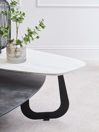 Imperia 2 Tier Large Asymmetrical Ceramic Coffee Table - LOOMSHIRE - 9
