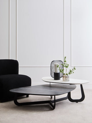 Imperia 2 Tier Large Asymmetrical Ceramic Coffee Table - LOOMSHIRE - 2