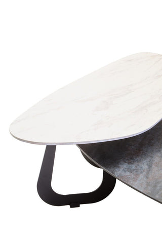 Imperia 2 Tier Large Asymmetrical Ceramic Coffee Table - LOOMSHIRE - 11