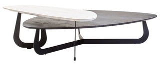 Imperia 2 Tier Large Asymmetrical Ceramic Coffee Table - LOOMSHIRE - 1