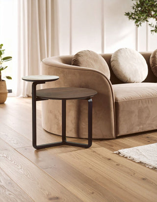 Imperia 2 Tier Round Veneer and Ceramic Coffee Table - LOOMSHIRE - 7