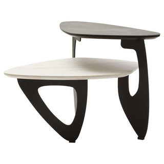 Imperia 2 Tier Small Asymmetrical Ceramic Coffee Table - LOOMSHIRE - 1