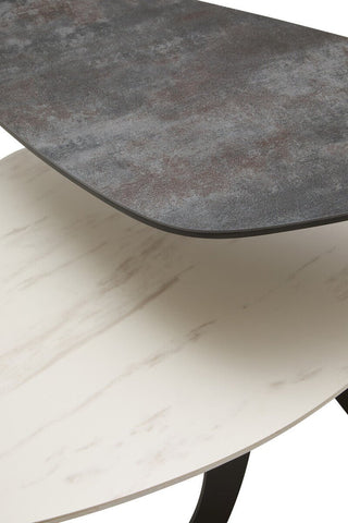 Imperia 2 Tier Small Asymmetrical Ceramic Coffee Table - LOOMSHIRE - 5