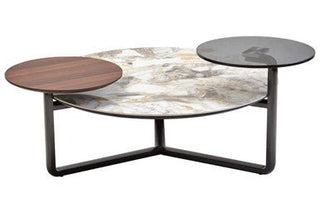 Imperia 3 Tier Round Ceramic Marble Effect Coffee Table - LOOMSHIRE - 7