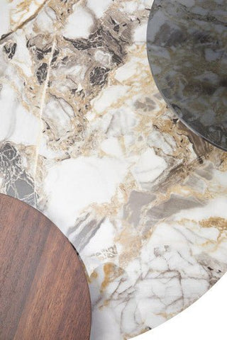 Imperia 3 Tier Round Ceramic Marble Effect Coffee Table - LOOMSHIRE - 4