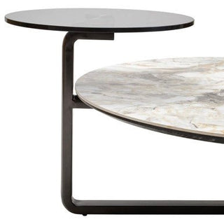 Imperia 3 Tier Round Ceramic Marble Effect Coffee Table - LOOMSHIRE - 6