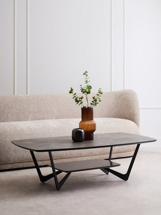 Imperia Grey Ceramic Marble Effect Coffee Table - LOOMSHIRE - 2