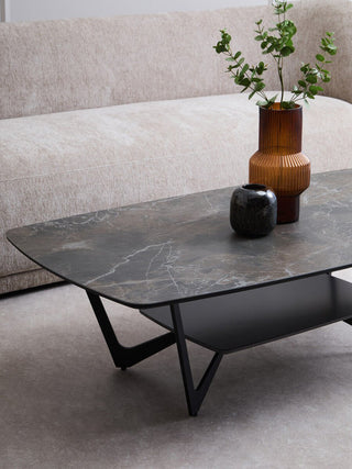 Imperia Grey Ceramic Marble Effect Coffee Table - LOOMSHIRE - 6