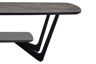 Imperia Grey Ceramic Marble Effect Coffee Table - LOOMSHIRE - 4