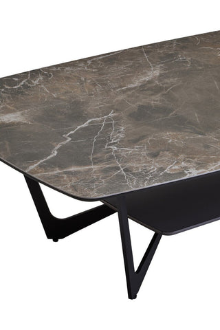 Imperia Grey Ceramic Marble Effect Coffee Table - LOOMSHIRE - 5