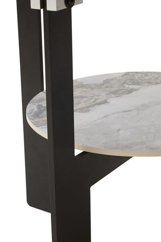 Imperia Round Grey Glass And Ceramic Small Coffee Table - LOOMSHIRE - 11