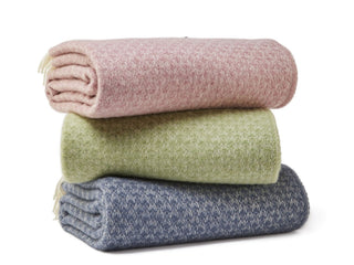 Isobel Crescent Pure New Wool Throw - Blue Slate - LOOMSHIRE - 5