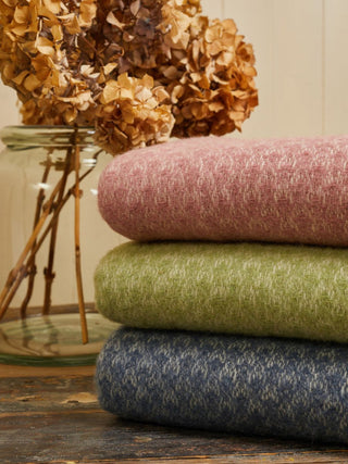Isobel Crescent Pure New Wool Throw - Fern - LOOMSHIRE - 4
