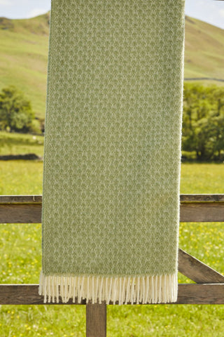Isobel Crescent Pure New Wool Throw - Fern - LOOMSHIRE - 3