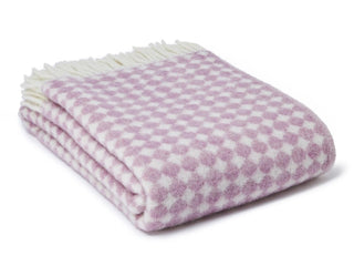 Jacquard Spot Pure New Wool Throw - Mulberry - LOOMSHIRE - 1