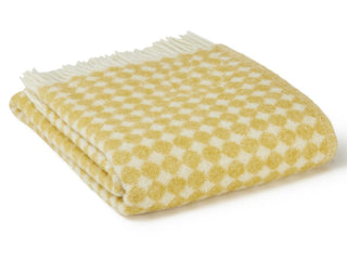 Jacquard Spot Pure New Wool Throw - Oil Yellow - LOOMSHIRE - 1