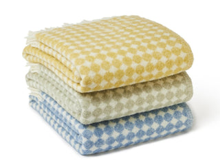 Jacquard Spot Pure New Wool Throw - Oil Yellow - LOOMSHIRE - 3