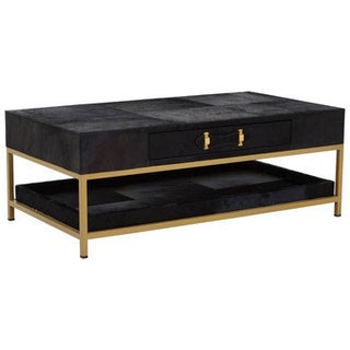 Kensington Townhouse Hair On Hide Black And Gold Coffee Table - LOOMSHIRE - 1