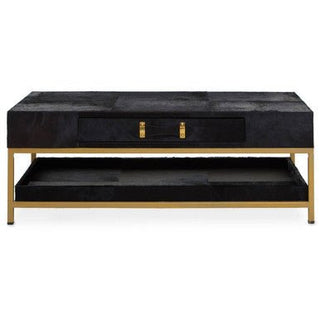 Kensington Townhouse Hair On Hide Black And Gold Coffee Table - LOOMSHIRE - 9