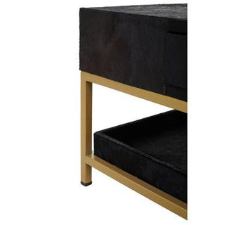 Kensington Townhouse Hair On Hide Black And Gold Coffee Table - LOOMSHIRE - 7