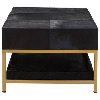 Kensington Townhouse Hair On Hide Black And Gold Coffee Table - LOOMSHIRE - 3
