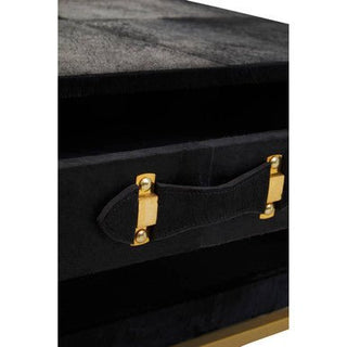 Kensington Townhouse Hair On Hide Black And Gold Coffee Table - LOOMSHIRE - 6