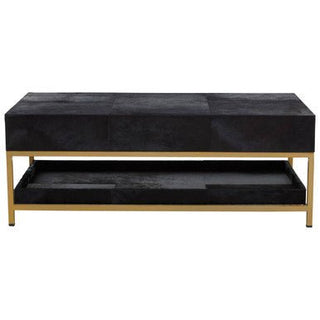 Kensington Townhouse Hair On Hide Black And Gold Coffee Table - LOOMSHIRE - 4