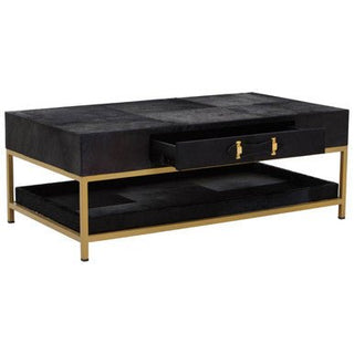 Kensington Townhouse Hair On Hide Black And Gold Coffee Table - LOOMSHIRE - 2