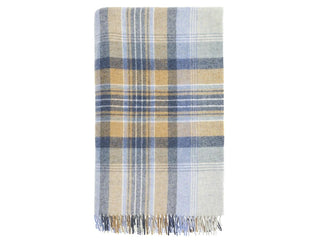 Kintyre Shetland Pure New Wool Throw - Blue - LOOMSHIRE - 1