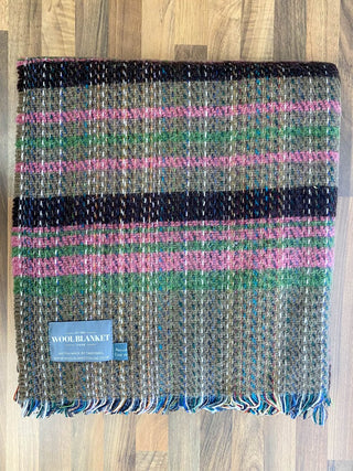 Large Checked Random Recycled Wool Blanket - LOOMSHIRE - 22