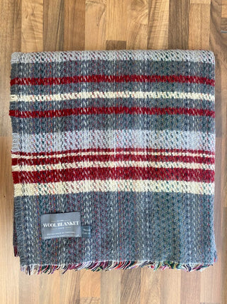 Large Checked Random Recycled Wool Blanket - LOOMSHIRE - 24