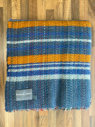 Large Checked Random Recycled Wool Blanket - LOOMSHIRE - 25