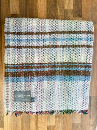 Large Checked Random Recycled Wool Blanket - LOOMSHIRE - 23