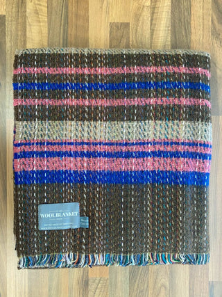 Large Checked Random Recycled Wool Blanket - LOOMSHIRE - 26