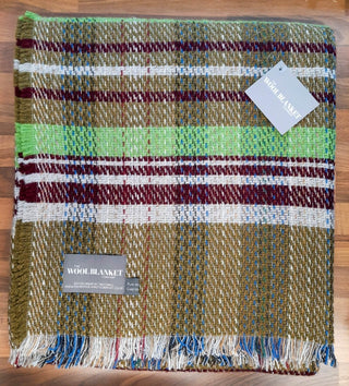 Large Checked Random Recycled Wool Blanket - LOOMSHIRE - 28