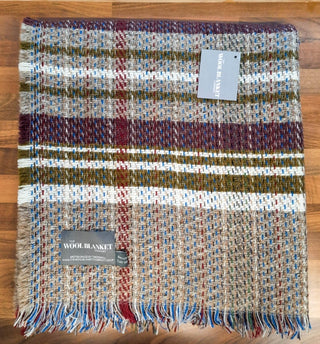 Large Checked Random Recycled Wool Blanket - LOOMSHIRE - 27
